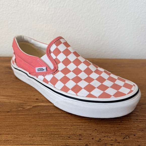 Vans Shoes - Vans Checkerboard Slip-On in Blush Pink and White